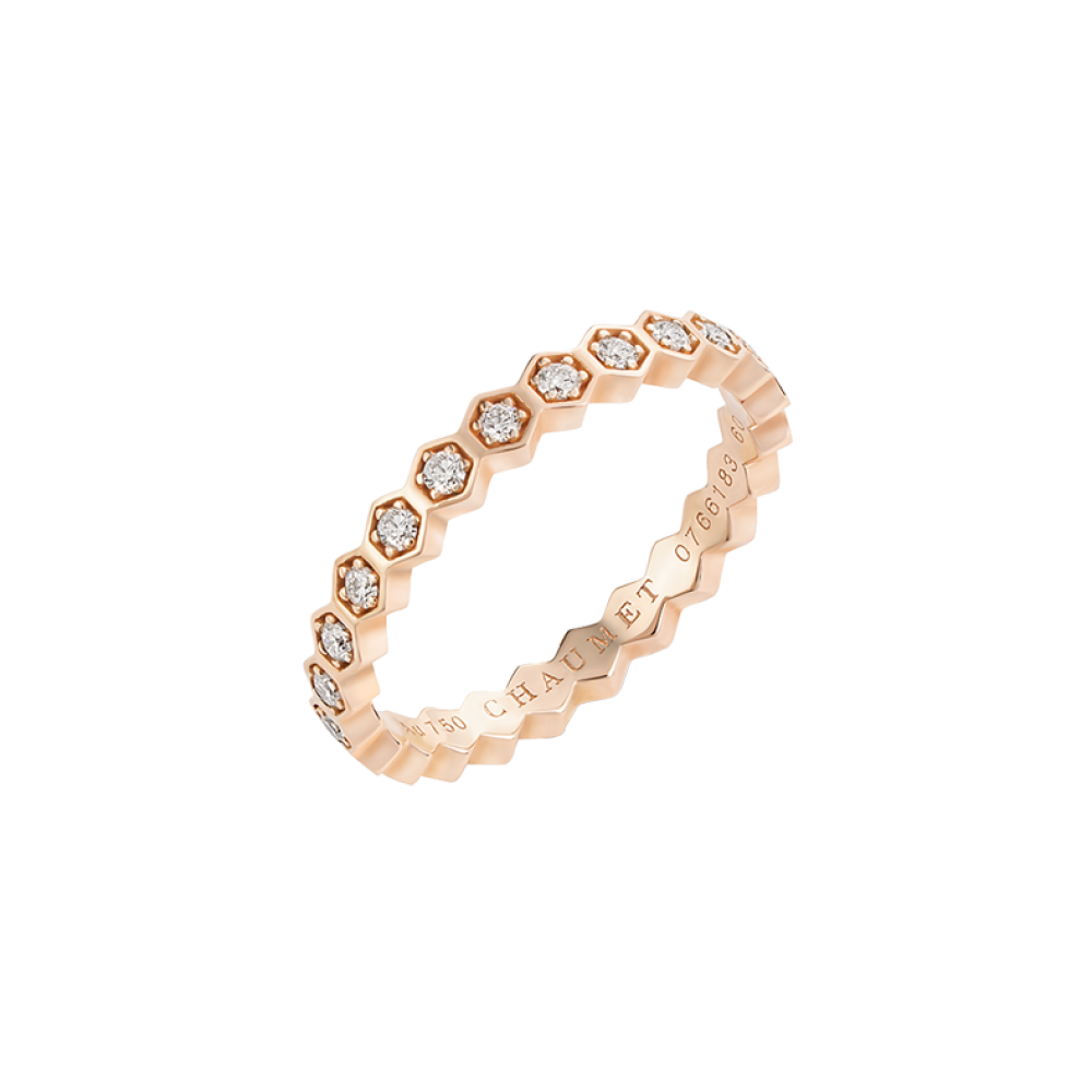 Chaumet Bague Bee My Love Ring Rose Gold Full Pavé