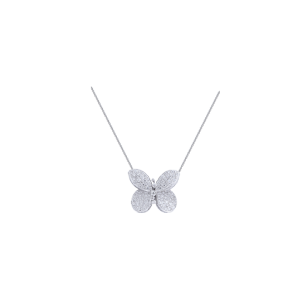 Graff Princess Butterfly With Pavé Diamonds Necklace