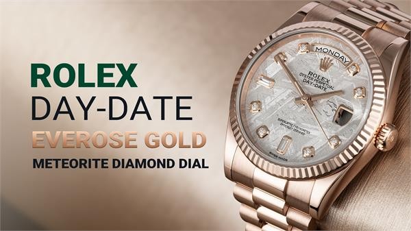 Review Mặt số thiên thạch siêu hiếm trên Rolex Day-Date Everose Gold Meteorite Diamond Dial